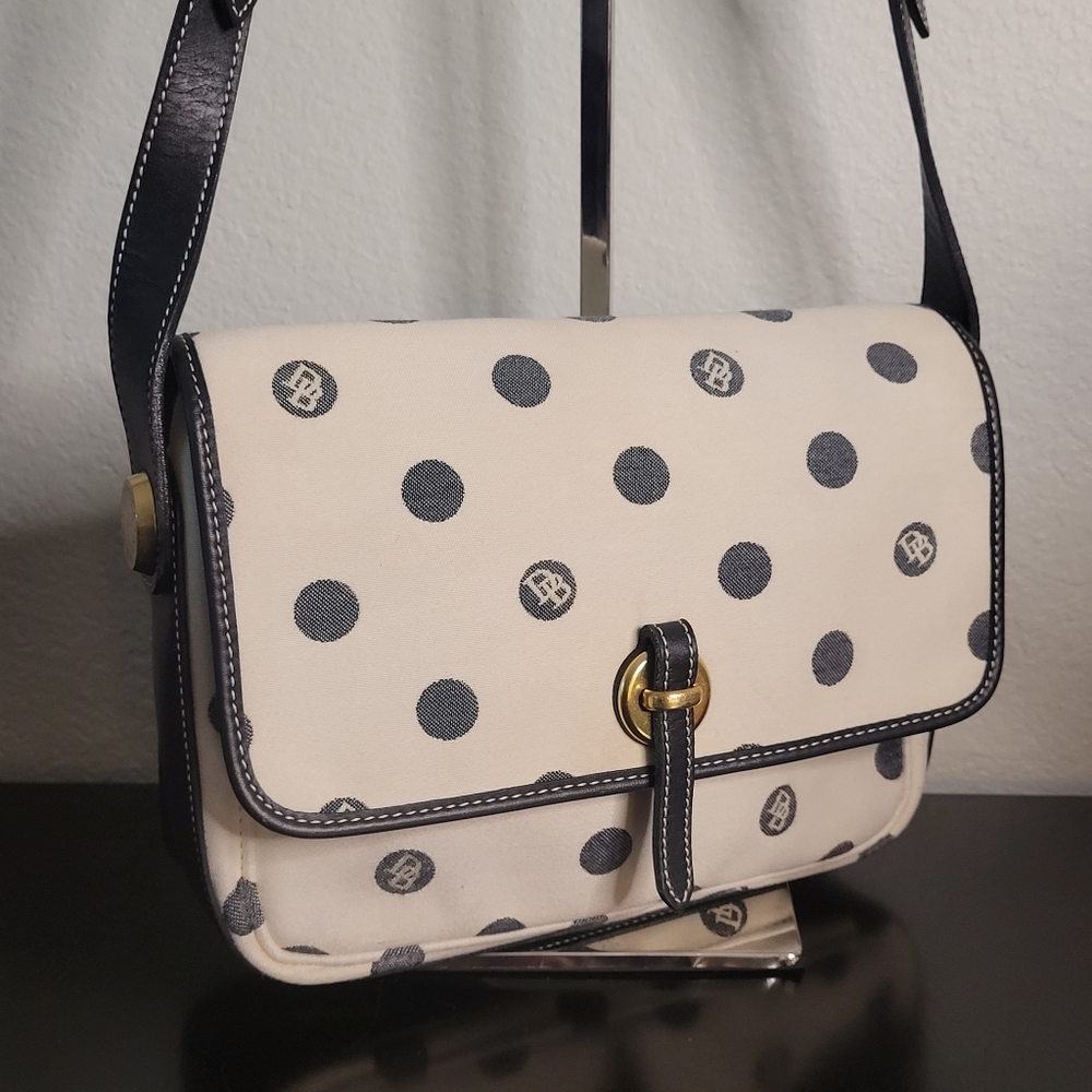 Vintage Dooney & Bourke Monogram Polka Dot Made in USA crossbody - Picture 2 of 14